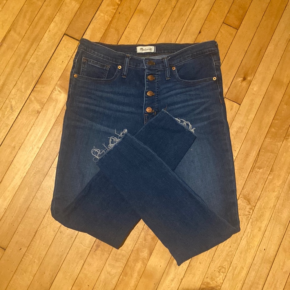 Madewell 9” Mid-Rise Skinny Jeans 30 w/ Front buttons